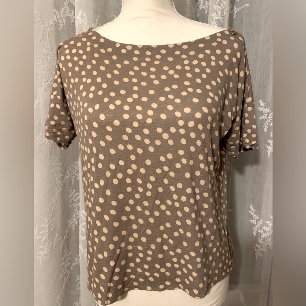Tan Polkadot Top